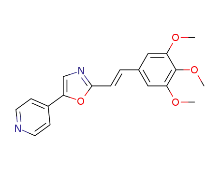 Molecular Structure of 1435232-34-0 ((E)-5-(pyridin-4-yl)-2-(3,4,5-trimethoxystyryl)oxazole)