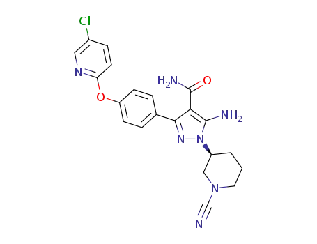 (S)-5-amino-3-(4-((5-chloropyridin-2-yl)oxy)phenyl)-1-(1-cyanopiperidin-3-yl)-1H-pyrazole-4-carboxamide