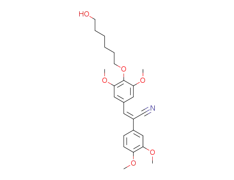 Molecular Structure of 1425539-63-4 ((2Z)-2-(3,4-dimethoxyphenyl)-3-{4-[(6-hydroxyhexyl)oxy]-3,5-dimethoxyphenyl}prop-2-enenitrile)