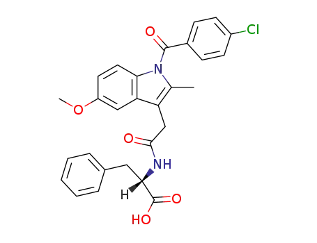Molecular Structure of 140225-92-9 ((2-(1-(4-chlorobenzoyl)-5-methoxy-2-methyl-1H-indol-3-yl)acetyl)-L-phenylalanine)
