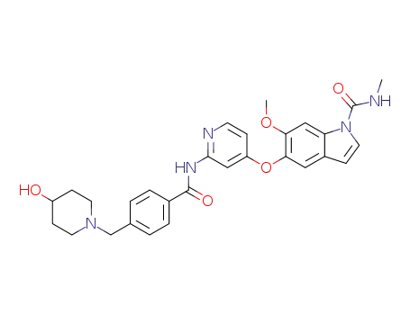 5-((2-(4-((4-hydroxypiperidin-1-yl)methyl)benzamide)pyridin-4-yl)oxy)-6-methoxy-N-methyl-1H-indole-1-carboxamide