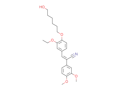 Molecular Structure of 1425539-57-6 ((2Z)-2-(3,4-dimethoxyphenyl)-3-{3-ethoxy-4-[(6-hydroxyhexyl)oxy]phenyl}prop-2-enenitrile)