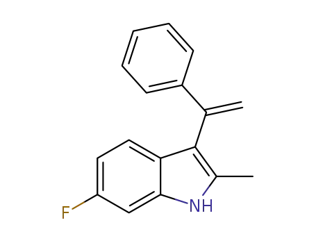Molecular Structure of 1621004-91-8 (2-methyl-6-fluoro-3-(1-phenylethenyl)-1H-indole)