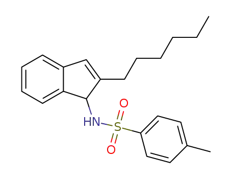 Molecular Structure of 1589518-79-5 (N-(2-hexyl-1H-inden-1-yl)-4-methylbenzenesulfonamide)