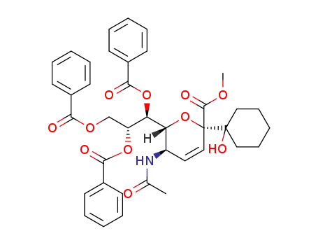 1-C-[methyl(5-acetamido-2,6-anhydro-7,8,9-tri-O-benzoyl-3,5-dideoxy-D-glycero-α-D-galacto-nonulosyl)-3-enoate]cyclohexanol