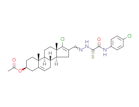 3β-acetoxy-17-chloro-16-{2-[2-(4-chlorophenylamino)-2-oxo-1-thioxoethyl]hydrazonomethyl}formylandrosta-5,16-diene