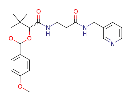 (4R)-2-(4-methoxyphenyl)-5,5-dimethyl-N-(3-oxo-3-(pyridin-3-ylmethylamino)propyl)-1,3-dioxane-4-carboxamide