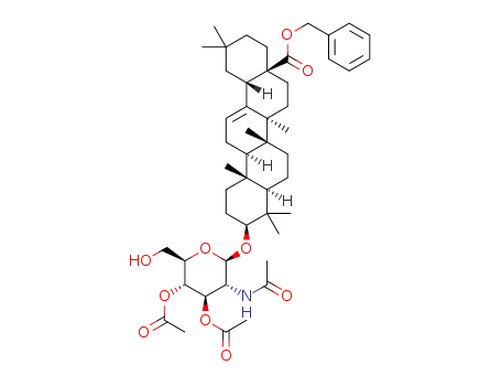 28-O-benzyl-3-O-[2-acetamido-3,4-O-bi-acetyl-6-O-2-deoxy-β-D-glucopyranosyl]oleanolic ester