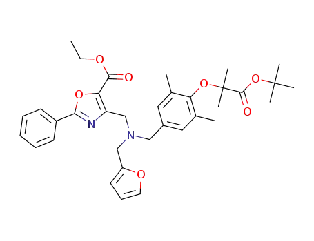 ethyl 4-{[{4-[(1-tert-butoxy-2-methyl-1-oxopropan-2yl) oxy]-3,5-dimethylbenzyl}(furan-2-ylmethyl) amino] methyl}-2-phenyl-1,3-oxazole-5-carboxylate