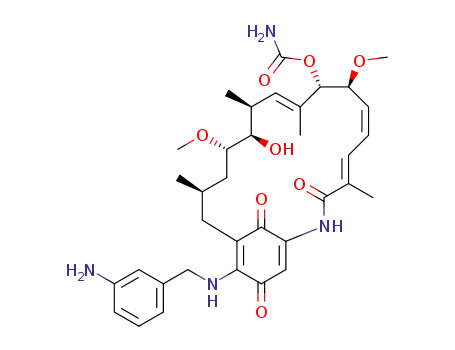 Molecular Structure of 1622011-58-8 (17-(3-aminobenzylamino)-17-demethoxygeldanamycin)