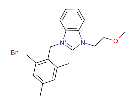 Molecular Structure of 1195016-98-8 (1-(2-methoxyethyl)-3-(2,4,6-trimethylbenzyl)benzimidazolium bromide)