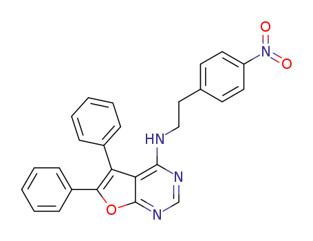 Molecular Structure of 1235310-55-0 (N-[2-(4-nitrophenyl)ethyl]-5,6-diphenylfuro[2,3-d]pyrimidin-4-amine)