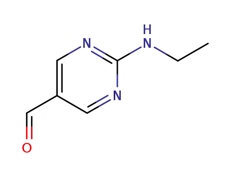 Molecular Structure of 137279-29-9 (5-Pyrimidinecarboxaldehyde, 2-(ethylamino)- (9CI))