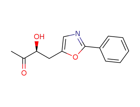 Molecular Structure of 1616778-00-7 (3-hydroxy-4-(2-phenyloxazol-5-yl)butan-2-one)