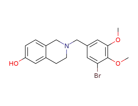 Molecular Structure of 1623785-68-1 (2-(3-bromo-4,5-dimethoxybenzyl)-6-hydroxy-1,2,3,4-tetrahydroisoquinoline)