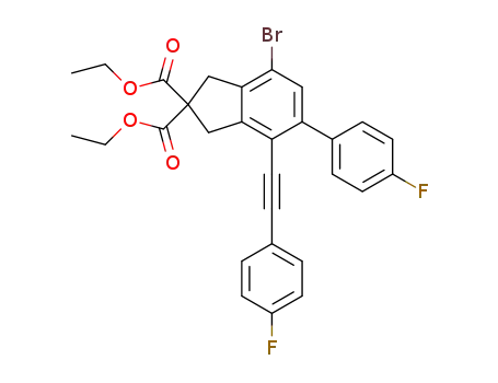 diethyl 7-bromo-5-(4-fluorophenyl)-4-((4-fluorophenyl)ethynyl)-1H-indene-2,2(3H)-dicarboxylate