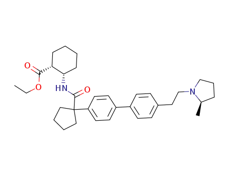 (1R,2S)-ethyl 2-(1-(4’-(2-((R)-2-methylpyrrolidin-1-yl)ethyl)biphenyl-4-yl)cyclopentanecarboxamido)cyclohexanecarboxylate