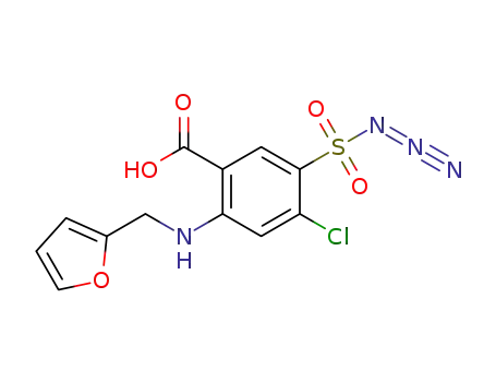 Molecular Structure of 1609375-62-3 (5-(azidosulfonyl)-4-chloro-2-((furan-2-ylmethyl)amino)benzoic acid)