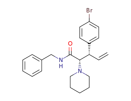 Molecular Structure of 1581720-25-3 ((2S,3S)-N-benzyl-3-(4-bromophenyl)-2-(piperidin-1-yl)pent-4-enamide)