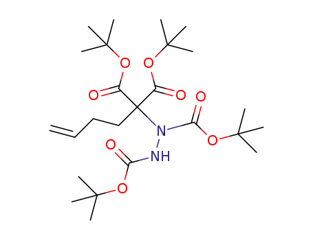 Molecular Structure of 1618700-80-3 (2-but-3-enyl-2-(N, N'-di-tert-butoxycarbonylhydrazino)malonic acid di-tert-butyl ester)