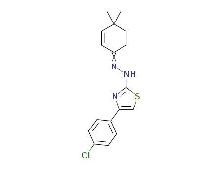 Molecular Structure of 1569467-49-7 (1-(4-(4-chlorophenyl)thiazol-2-yl)-2-(4,4-dimethylcyclohex-2-enylidene)hydrazine)