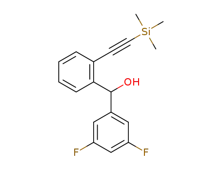Molecular Structure of 1638754-71-8 ((3,5-difluorophenyl)(2-((trimethylsilyl)ethynyl)phenyl)methanol)