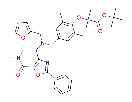 tert-butyl 2-(4-{[{[2-phenyl-5-(hydroxymethyl)-1,3-oxazol-4-yl]methyl}(furan-2-ylmethyl)amino]methyl}-2,6-dimethylphenoxy)-2-methylpropanoate