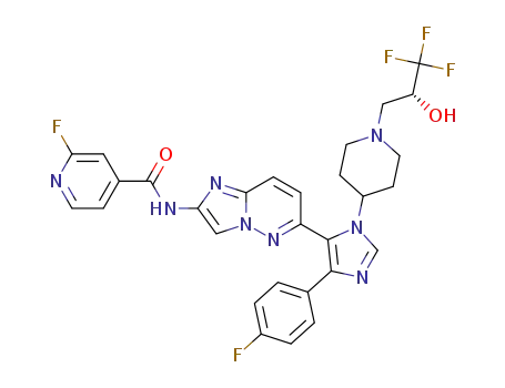 (R)-2-fluoro-N-(6-(4-(4-fluorophenyl)-1-(1-(3,3,3-trifluoro-2-hydroxypropyl)piperidin-4-yl)-1H-imidazol-5-yl)imidazo[1,2-b]pyridazin-2-yl)isonicotinamide