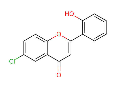 Molecular Structure of 3505-43-9 (4H-1-Benzopyran-4-one, 6-chloro-2-(2-hydroxyphenyl)-)