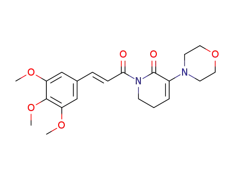 Molecular Structure of 1571062-01-5 ((E)-3-morpholino-1-(3-(3,4,5-trimethoxyphenyl)acryloyl)-5,6-dihydropyridin-2(1H)-one)