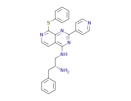 Molecular Structure of 1588951-87-4 ((R)-3-phenyl-N<sup>1</sup>-(8-phenylsulfanyl-2-pyridin-4-yl-pyrido[3,4-d]pyrimidin-4-yl)propane-1,2-diamine)