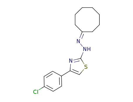 Molecular Structure of 1569467-56-6 (1-(4-(4-chlorophenyl)thiazol-2-yl)-2-cyclooctylidenehydrazine)
