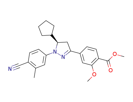 (R)-methyl 4-(1-(4-cyano-3-methylphenyl)-5-cyclopentyl-4,5-dihydro-1H-pyrazol-3-yl)-2-methoxybenzoate