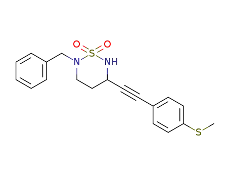 2-benzyl-5-((4-(methylthio)phenyl)ethynyl)-1,2,6-thiadiazinane 1,1-dioxide