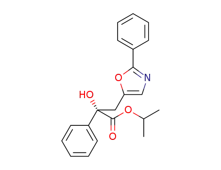 Molecular Structure of 1616778-04-1 (isopropyl 2-hydroxy-2-phenyl-3-(2-phenyloxazol-5-yl)propanoate)