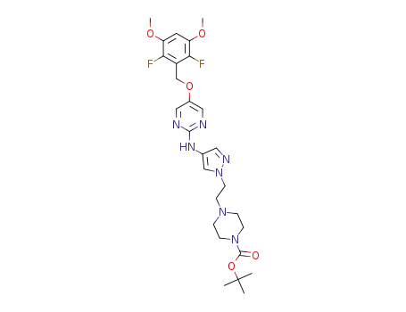 tert-butyl 4-{2-[4-({5-[(2,6-difluoro-3,5-dimethoxybenzyl)oxy]pyrimidin-2-yl}amino)-1H-pyrazol-1-yl]ethyl}piperazine-1-carboxylate