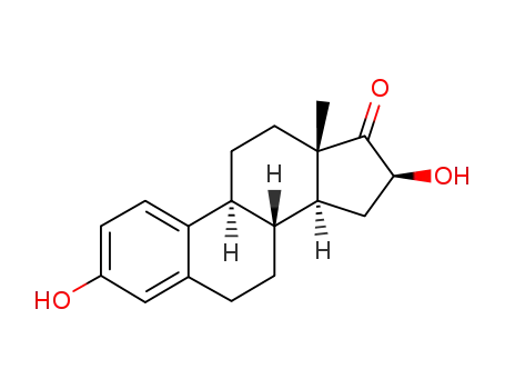 Molecular Structure of 966-06-3 ((8R,9S,13S,14S)-3,16-dihydroxy-13-methyl-7,8,9,11,12,14,15,16 octahydro-6H-cyclopenta[a]phenanthren-17-one)
