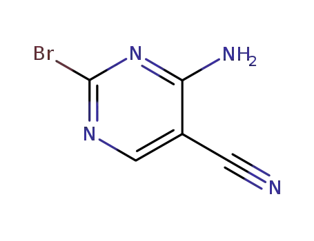 Molecular Structure of 94741-70-5 (4-Amino-2-bromopyrimidine-5-carbonitrile)