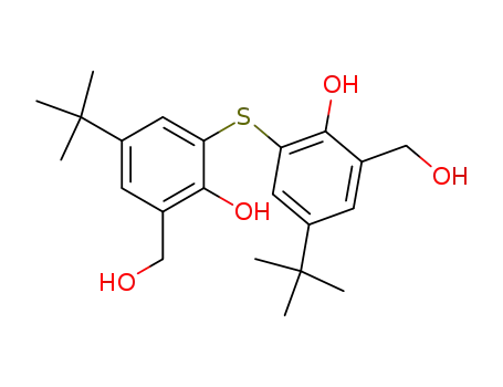 Molecular Structure of 133786-63-7 (Benzenemethanol, 3,3'-thiobis[5-(1,1-dimethylethyl)-2-hydroxy-)