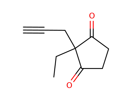 Molecular Structure of 71450-35-6 (2-ethyl-2-(prop-2-ynyl)cyclopentane-1,3-dione)