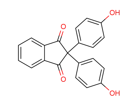 Molecular Structure of 246516-38-1 (1H-Indene-1,3(2H)-dione, 2,2-bis(4-hydroxyphenyl)-)