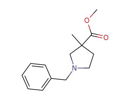 Molecular Structure of 885962-77-6 (Methyl 1-benzyl-3-methylpyrrolidine-3-carboxylate)