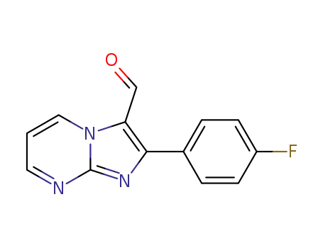 Molecular Structure of 878436-47-6 (2-(4-fluorophenyl)imidazo[1,2-a]pyrimidine-3-carbaldehyde)