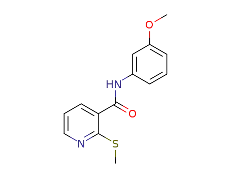 Molecular Structure of 141841-98-7 (3-Pyridinecarboxamide, N-(3-methoxyphenyl)-2-(methylthio)-)