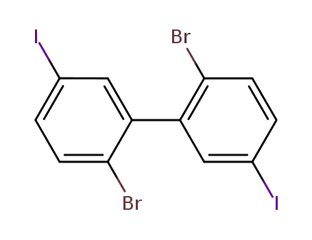 Molecular Structure of 852139-02-7 (1,1'-Biphenyl, 2,2'-dibromo-5,5'-diiodo-)