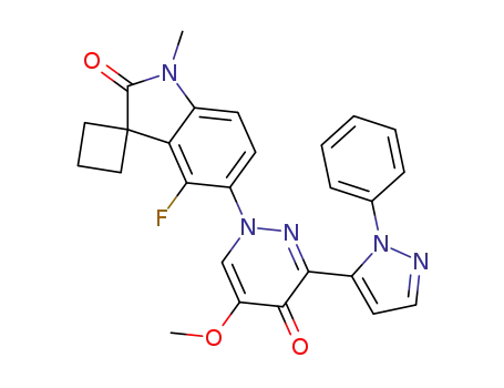 4′-fluoro-5′-[5-methoxy-4-oxo-3-(1-phenyl-1H-pyrazol-5-yl)pyridazin-1(4H)-yl]-1'-methylspiro[cyclobutane-1,3'-indol]-2'(1'H)-one