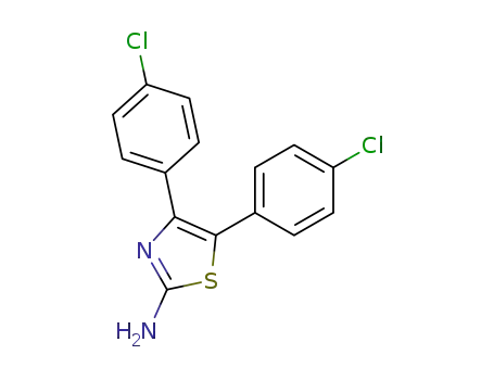 Molecular Structure of 89405-45-8 (2-Thiazolamine, 4,5-bis(4-chlorophenyl)-)