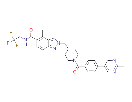 4-methyl-2-({1-[4-(2-methylpyrimidin-5-yl)benzoyl]piperidin-4-yl}methyl)-N-(2,2,2-trifluoroethyl)-2H-indazole-5-carboxamide