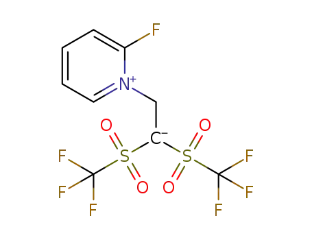 Molecular Structure of 1469887-23-7 (2-(2-fluoropyridin-1-ium-1-yl)-1,1-bis((trifluoromethyl)sulfonyl)ethan-1-ide)