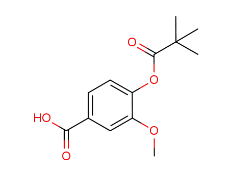 Molecular Structure of 122665-61-6 (Benzoic acid, 4-(2,2-dimethyl-1-oxopropoxy)-3-methoxy-)